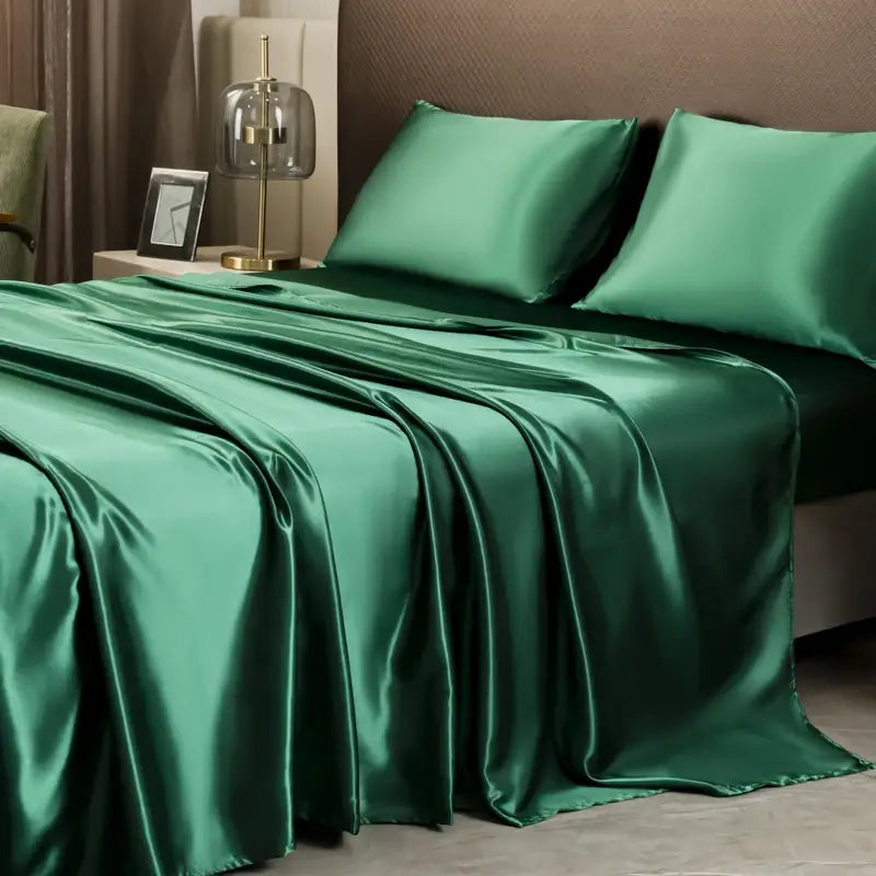 Opulent Solid Color Satin Bedding Set