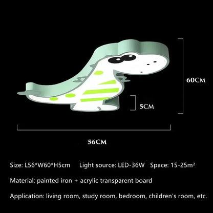 DecorBites™ Dinosaur Animal Kids Ceiling Lamp Smart LED Lightingjuvenile Bedroom Modern Cartoondino