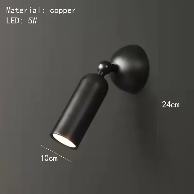 DecorBites™ Brass Rotatable LED Wall Sconces, 3-Color Dimming, Modern Copper Design