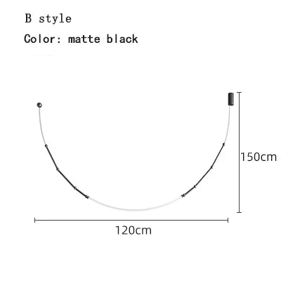 DecorBites™ Leda Black Line Chandelier: Stylish Luminaire for Dining & Living Room; Stairwell Lighting