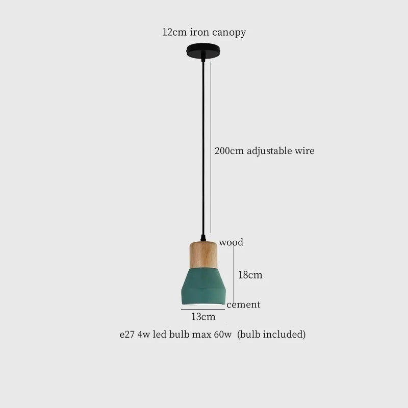 DecorBites™ Cement LED Pendant Lamp Industrial Decor Bedroom Living Room Bar Cafe