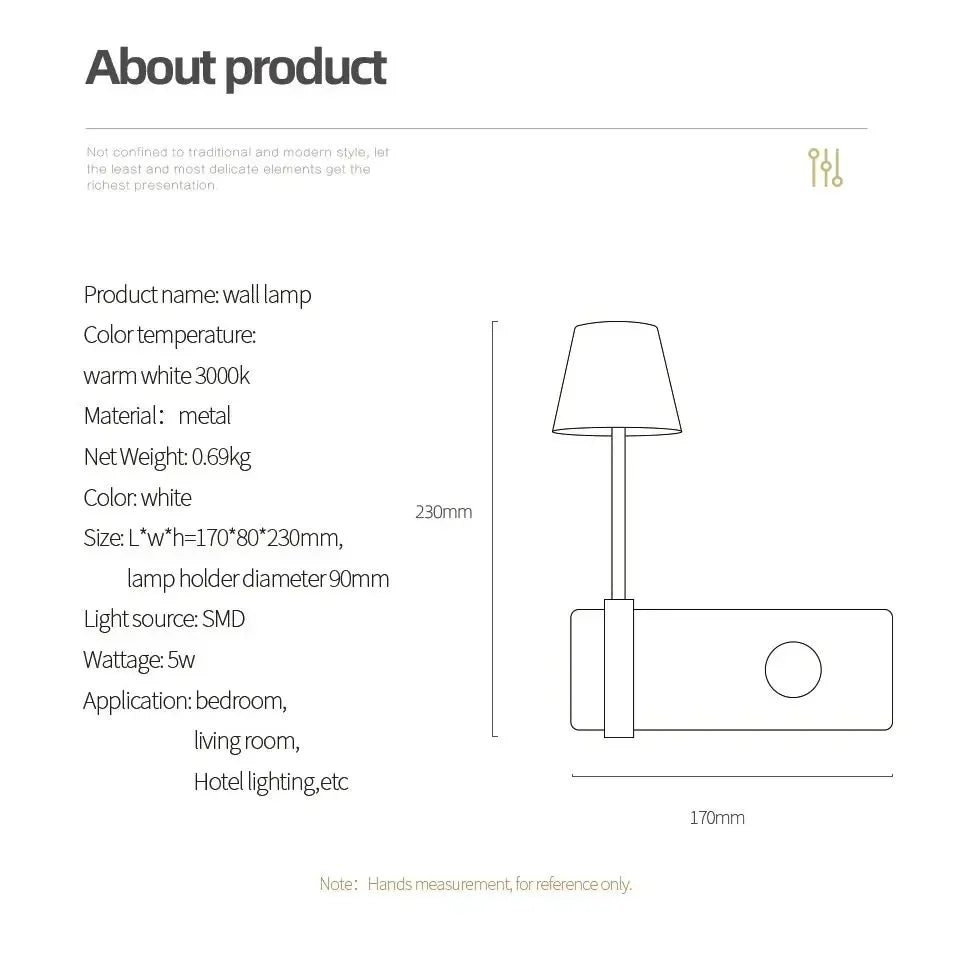 DecorBites™ LED USB Wall Lamp with Switch Night Light for Study/Bedroom - Creative Design