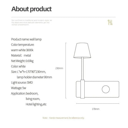 DecorBites™ LED USB Wall Lamp with Switch Night Light for Study/Bedroom - Creative Design