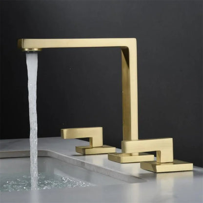 DecorBites™ Brushed Gold Waterfall Basin Faucet - Antique Brass Bathroom Sink Faucet