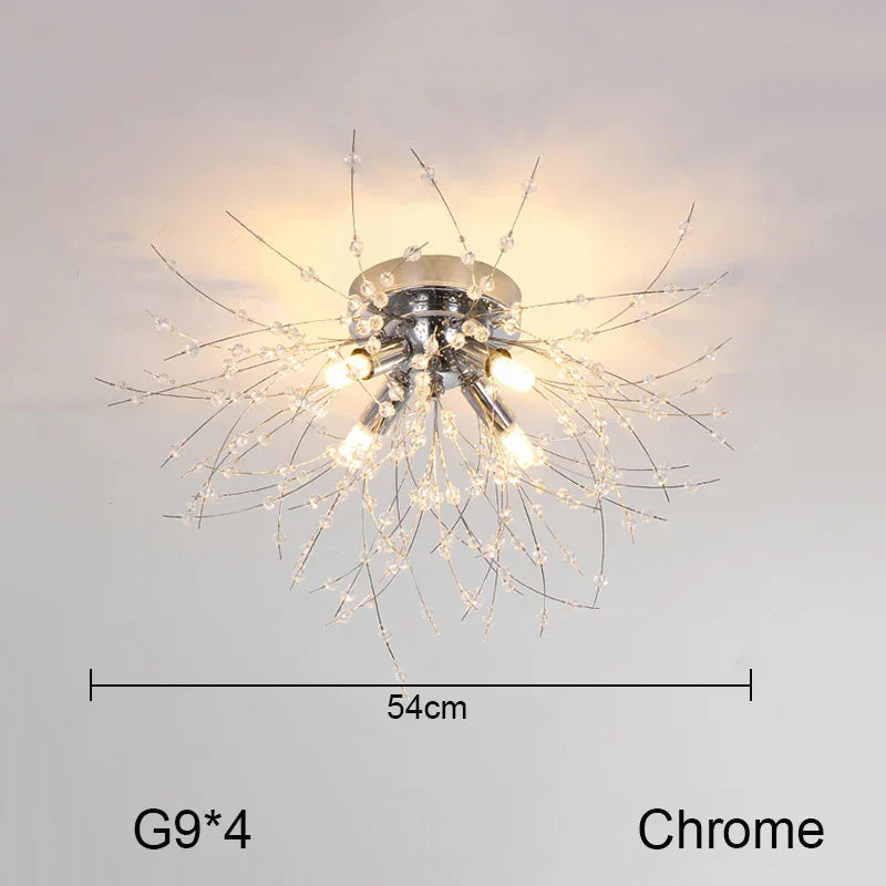 DecorBites™ Dandelion Chandelier: Nordic Minimalist Wrought Iron LED Indoor Light for Living Room