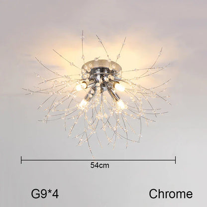 DecorBites™ Dandelion Chandelier: Nordic Minimalist Wrought Iron LED Indoor Light for Living Room