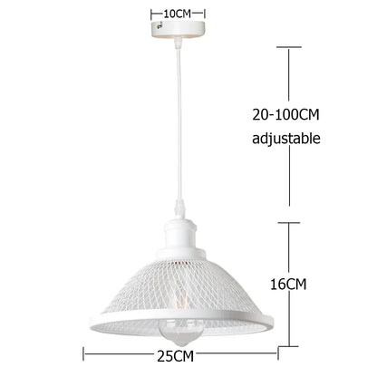 وحدة إضاءة معلقة من الحديد الأسود على شكل قفص شبكي من DecorBites™ للمطبخ، وغرفة النوم، وغرفة المعيشة، والمطعم