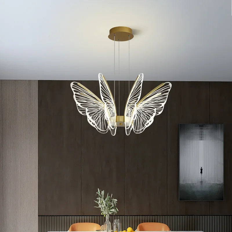 Decorbites™ Lámpara de Techo LED Mariposa - Luz Colgante de Lujo para Dormitorio, Sala de Estar y Comedor