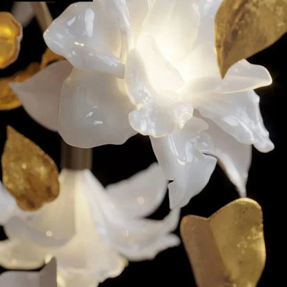 DecorBites™ Crystal Flower Chandelier: Luxury Ceiling Pendant Light for Home Decor