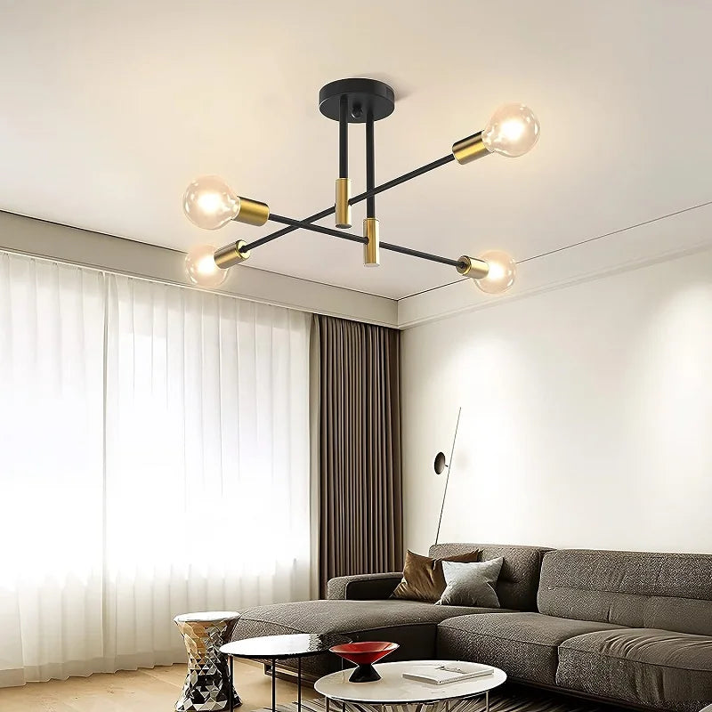 Modern Led Spider Ceiling Lighting Industrial Iron Black/Golden Nordic Minimalist Home Decoration Living Room Dining Room Ceilin