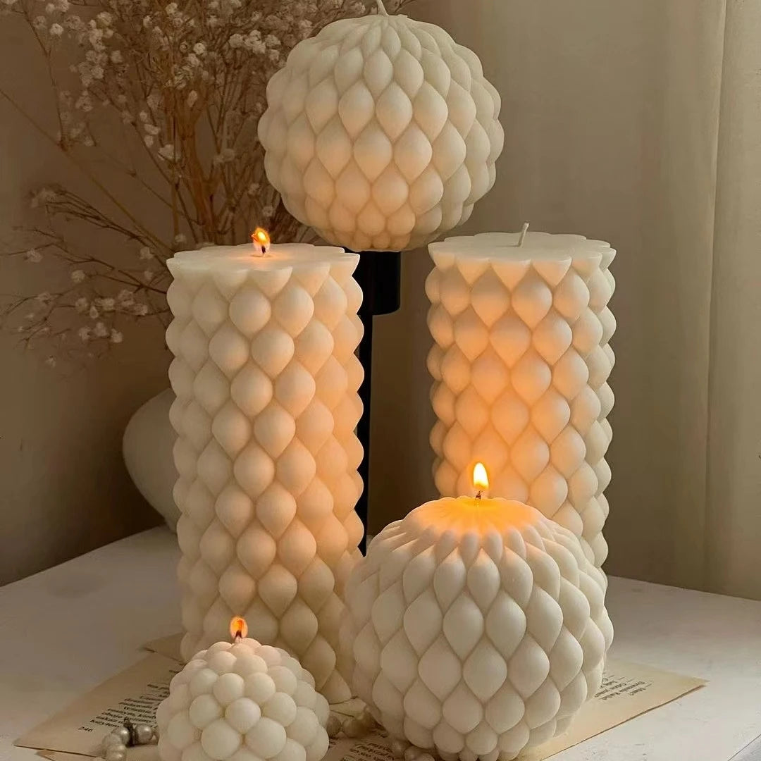 Fried Dough Twists round candle silicone mold woven ball candle silicone mold spiral geometry cylindrical candle silicone mold