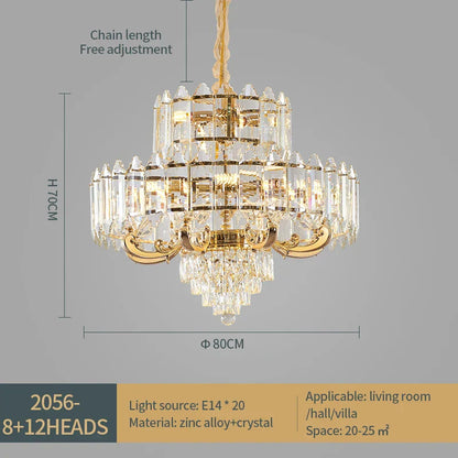 ثريا كريستال DecorBites™: قلادة LED فاخرة أمريكية لغرفة المعيشة وغرفة الطعام وغرفة النوم