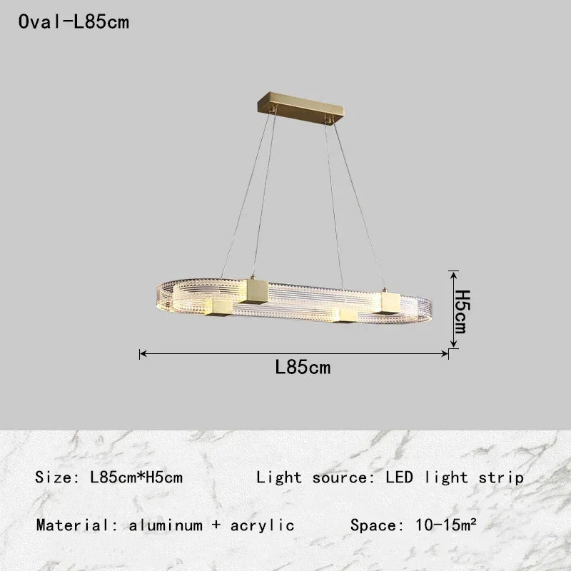 DecorBites™ LED Chandelier with Acrylic Lampshade for Living Room Dining Bedroom Lighting