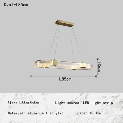 DecorBites™ LED Chandelier with Acrylic Lampshade for Living Room Dining Bedroom Lighting