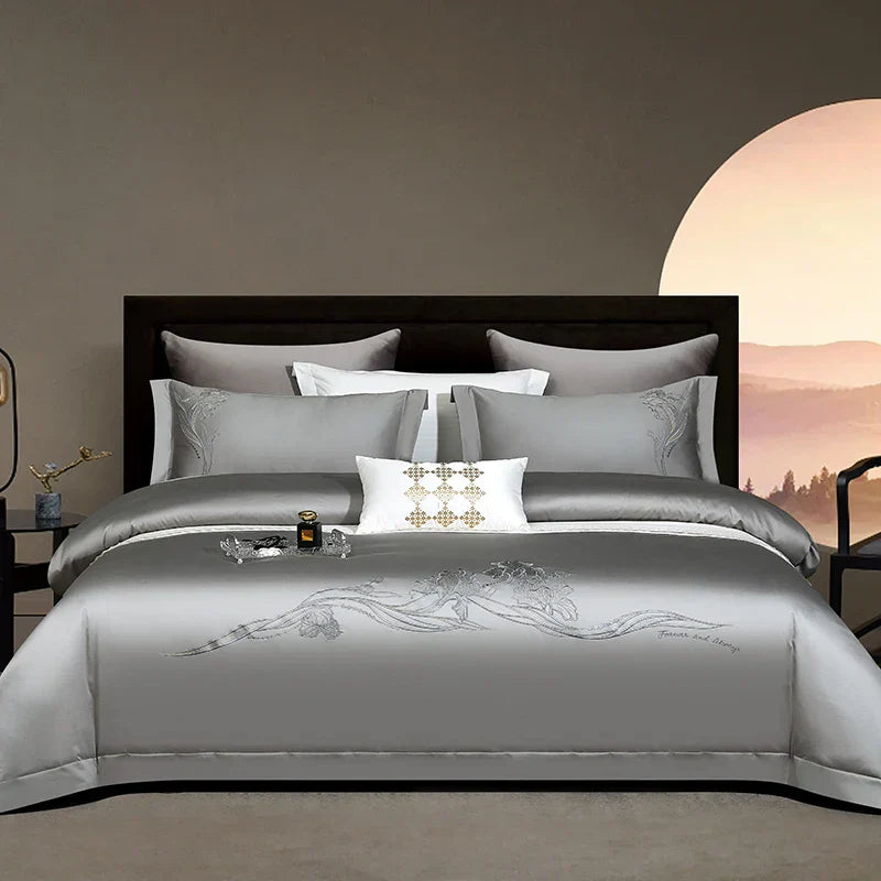 Decobites Luxury Embroidery 1000TC Egyptian Cotton Bedding Set - Full Queen King Size