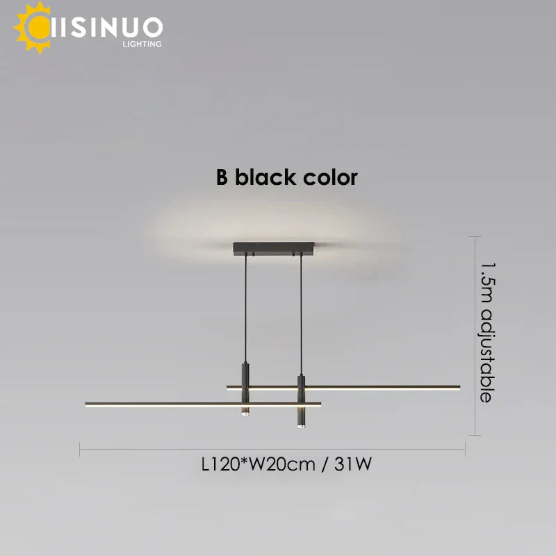 DecorBites™ Adjustable LED Pendant Light in Black/Gold for Office Dining Living Room