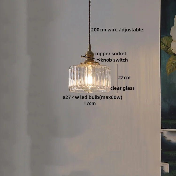 DecorBites™ Clear Glass LED Pendant Light | Nordic Hanging Chandelier for Kitchen, Living Room