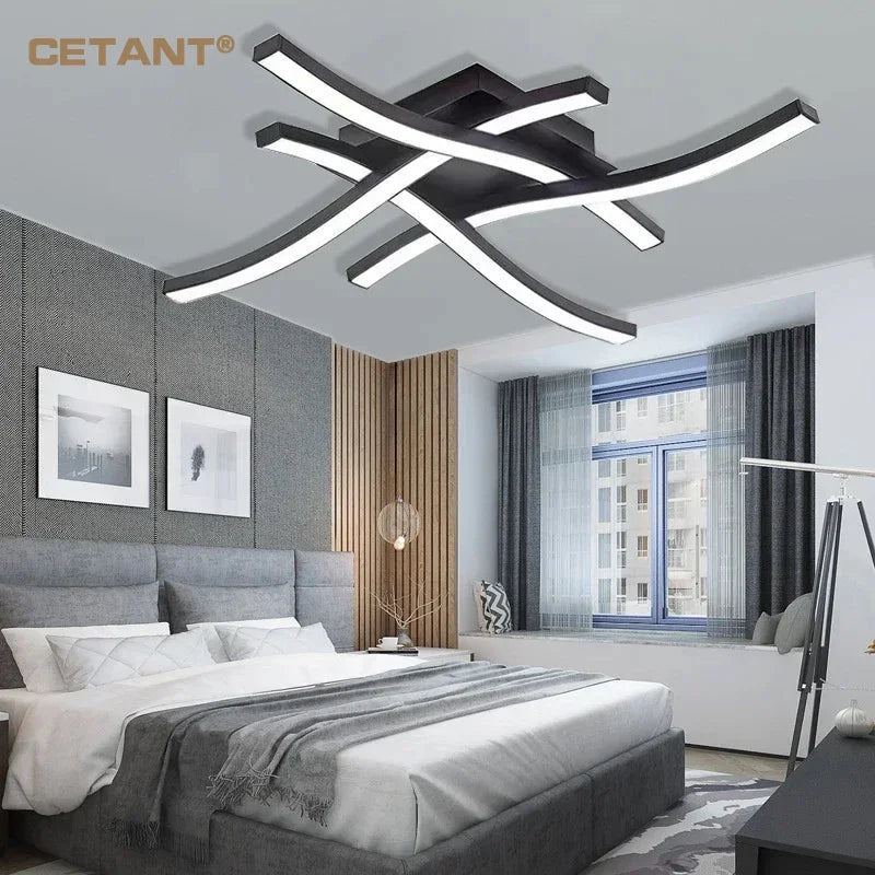 LED Ceiling Light Modern Home Decor led Lamps For Living Room Restaurant Bedroom Hotel Lobby Indoor Black/White Decor Fixtures