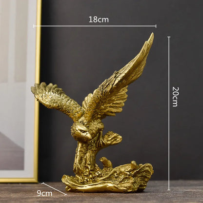 DecorBites™ Golden Eagle Resin Sculpture Falcon Home Decor Figurine