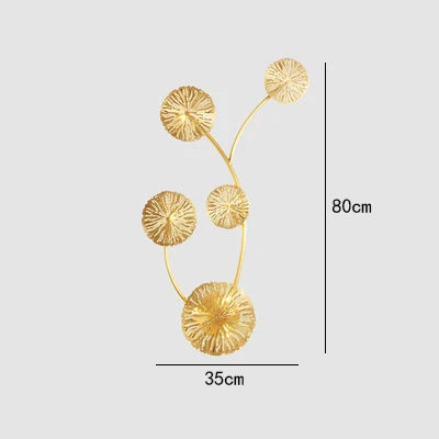 DecorBites™ Gold Flower Copper Frame Wall Sconce for Hotel Dining Room Lighting
