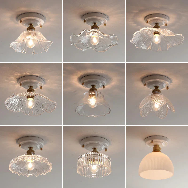 Glass Copper Ceiling Light