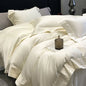 Decobites Luxury Embroidered Wide Edge Bedding Set: Duvet Cover, Bed Sheet, Pillowcase (4Pcs)