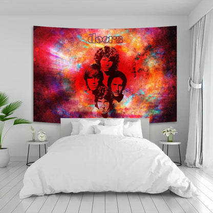 The Doors Rock Band Wall Tapestry by Decobites - Bohemian Bedroom Decor