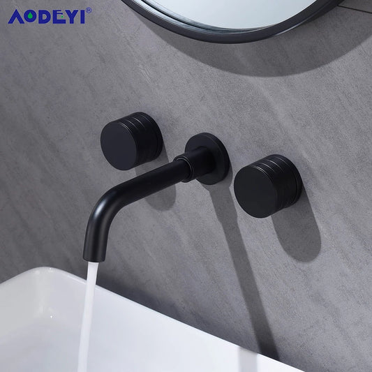 Black Wall Mounted Bathroom Faucet