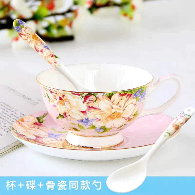 Juego de té DecorBites™ de porcelana fina, tetera y taza resistentes de 1000 ml para el té de la tarde