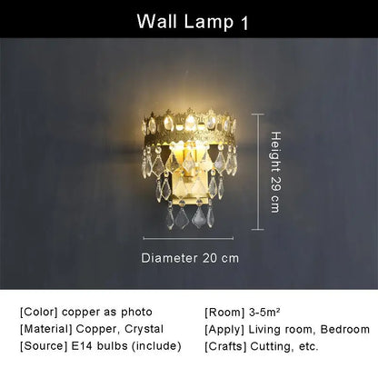 Lámpara de araña DecorBites™ de cristal de cobre: ​​Iluminación LED nórdica moderna para la decoración del hogar