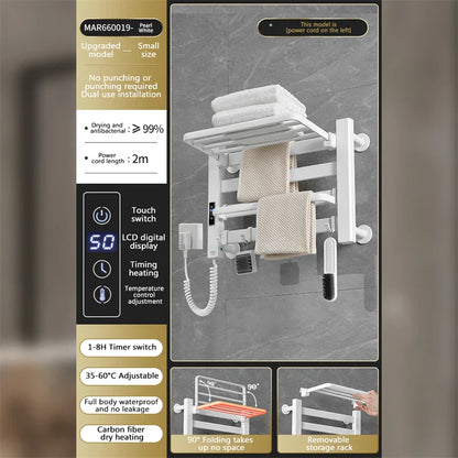 DecorBites™ Electric Towel Radiator Warmer Rack for Smart Bathroom Storage and Heating