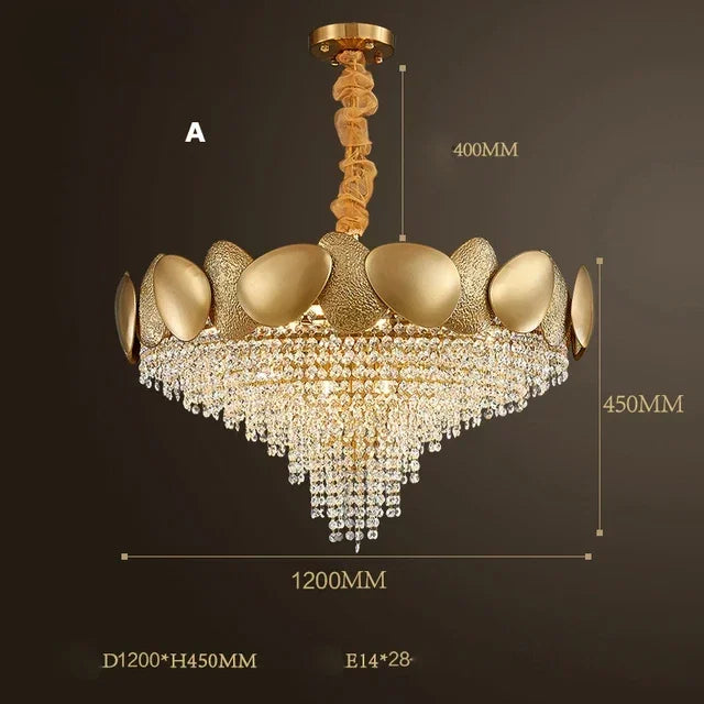 DecorBites™ Crystal Chandelier: Modern LED Tassels Stainless Steel Pendant Light for Living Room