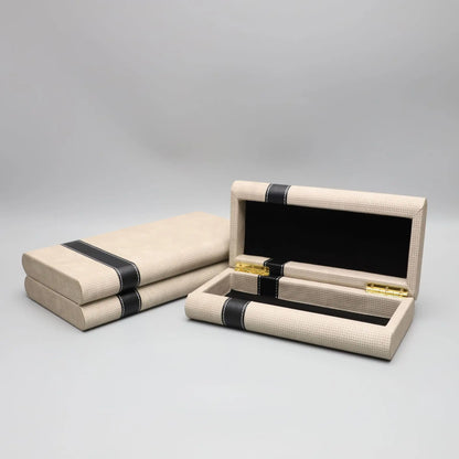 صندوق تخزين المجوهرات الهندسي DecorBites™ منظم بإغلاق مغناطيسي للديكور المنزلي