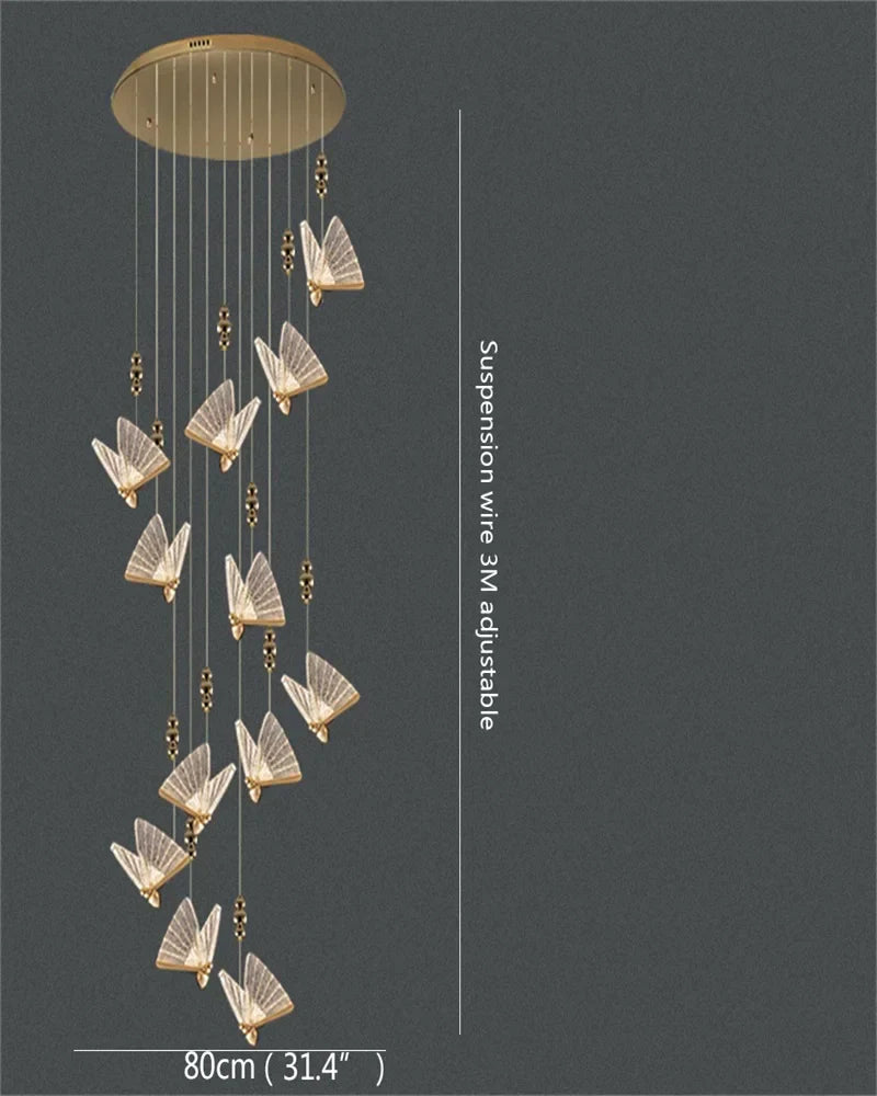DecorBites™ Butterfly LED Chandelier: Modern Hanging Light for Home, Bedroom, Coffee Store & More