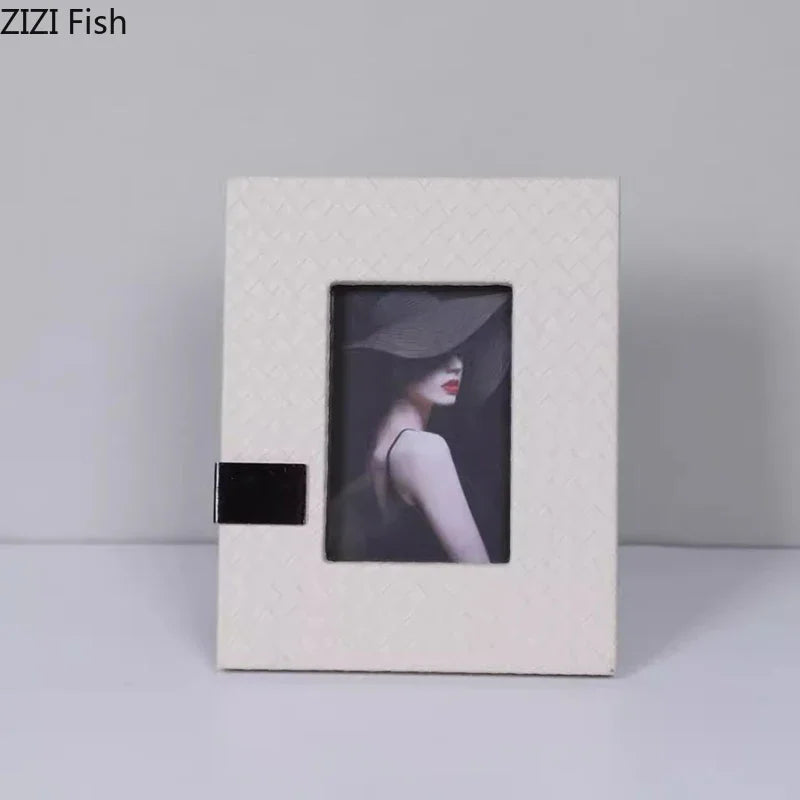 DecorBites™ Leather Photo Frame | Modern Design Picture Frame Bedside Table & Desk Décor