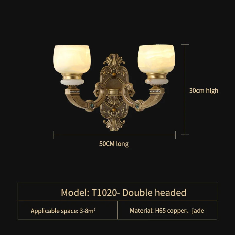 DecorBites™ Chinese Jade Chandelier: Elegant All-Copper Lighting for Living Room, Bedroom, Dining Hall