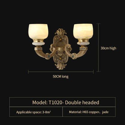 DecorBites™ Chinese Jade Chandelier: Elegant All-Copper Lighting for Living Room, Bedroom, Dining Hall