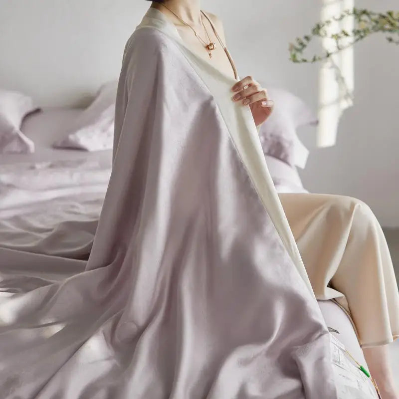 DecorBites™ Light Luxury Jacquard Quilt Set with Sheets & Pillowcases - Ice Silk, Washable & Cooling