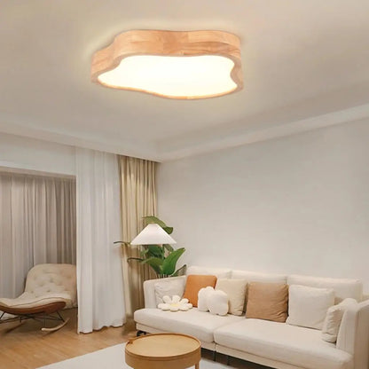 DecorBites™ Cloud Shape Wooden LED Ceiling Light for Modern Nordic Home Living Room Surface Fixture