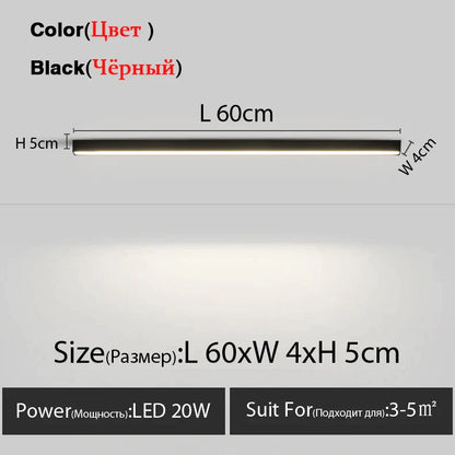 Lámpara de techo lineal LED DecorBites™ para sala de estar, comedor y dormitorio - Diseño minimalista