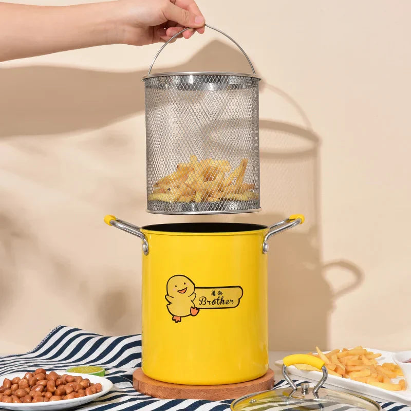 Decorbites™ Fritteuse mit Ölfilter und Deckel: Perfekt für gebratenes Hähnchen, Pommes frites – Küchenelementar