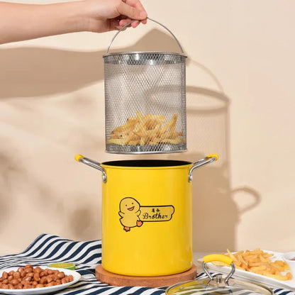 Decorbites™ Fritteuse mit Ölfilter und Deckel: Perfekt für gebratenes Hähnchen, Pommes frites – Küchenelementar