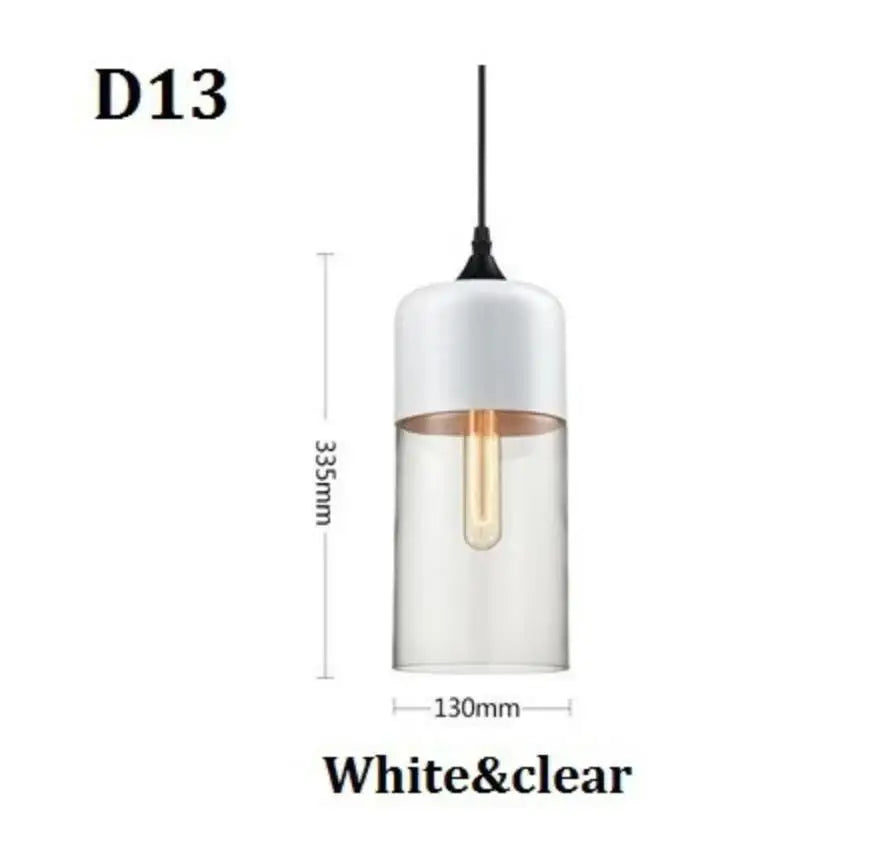 DecorBites™ Black Glass Pendant Light Fixture for Modern Indoor Decor & Dining Room