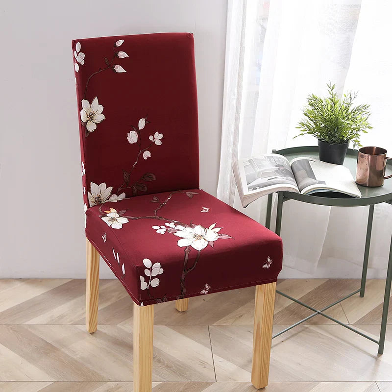 Decobites Stretch Print Chair Cover - Elastic Seat Slipcover