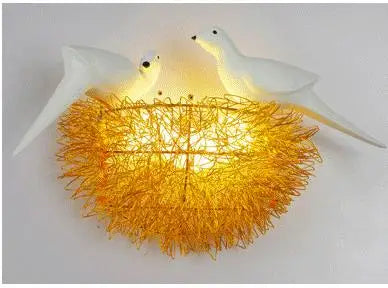 Decorbites™ Lámpara de Pared LED Nido de Pájaro Dorado Decoración Moderna para el Hogar Applique de Pared