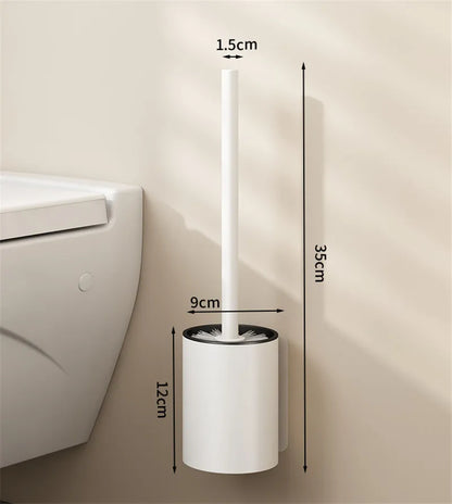 DecorBites™ Black Aluminum Toilet Brush Holder Set with Scrub Brush