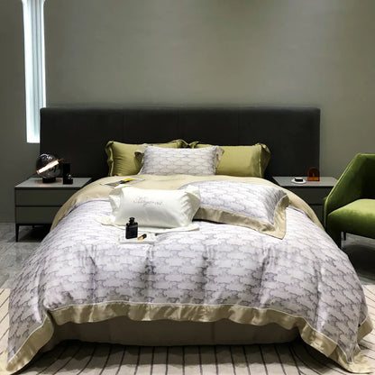 DecorBites™ Eucalyptus Lyocell Flowers Duvet Set with Sheet & Pillowcases