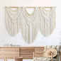 Decobites Large Hand-Woven Macrame Wall Hanging Tapestry with Wooden Stick & Tassels