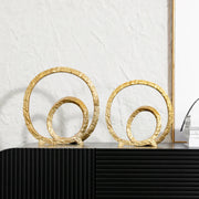 Decorbites™ Círculo Dorado de Ornamentos Huecos: Figuras Decorativas para el Hogar