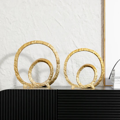 DecorBites™ Golden Circle Hollowed-out Ornaments: Home Decor Figurines